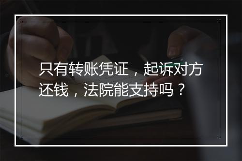 只有转账凭证，起诉对方还钱，法院能支持吗？