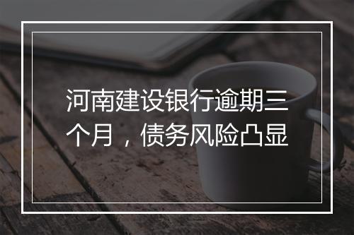河南建设银行逾期三个月，债务风险凸显