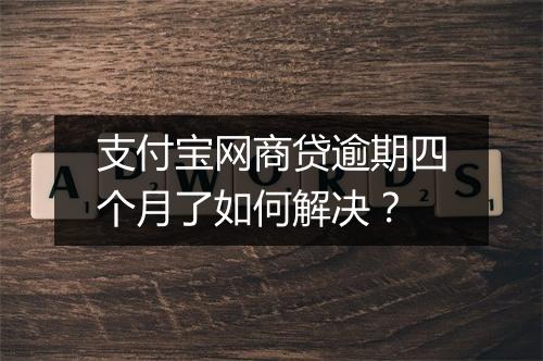 支付宝网商贷逾期四个月了如何解决？