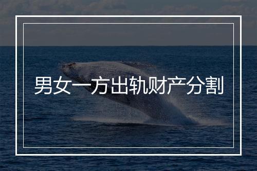 男女一方出轨财产分割