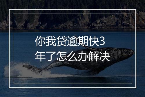 你我贷逾期快3年了怎么办解决