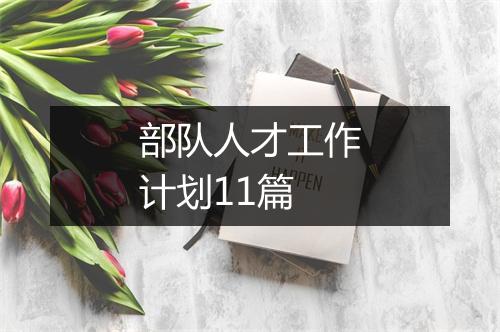 部队人才工作计划11篇