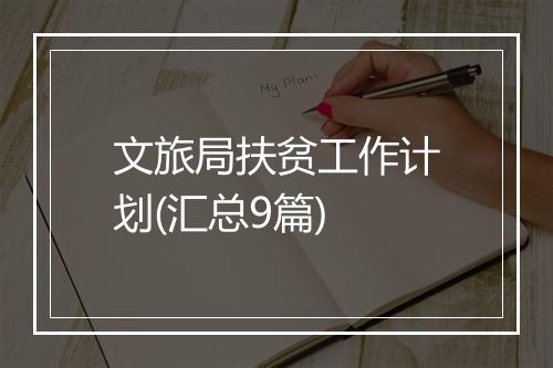 文旅局扶贫工作计划(汇总9篇)