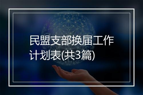 民盟支部换届工作计划表(共3篇)