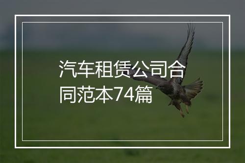 汽车租赁公司合同范本74篇