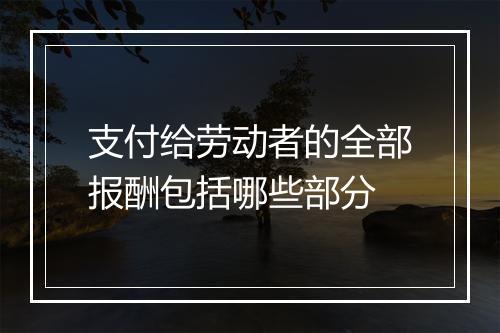 支付给劳动者的全部报酬包括哪些部分