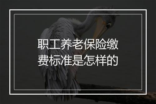 职工养老保险缴费标准是怎样的
