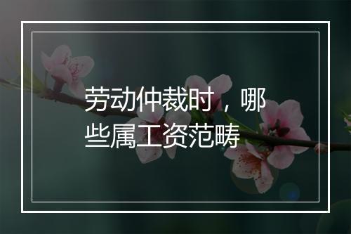 劳动仲裁时，哪些属工资范畴
