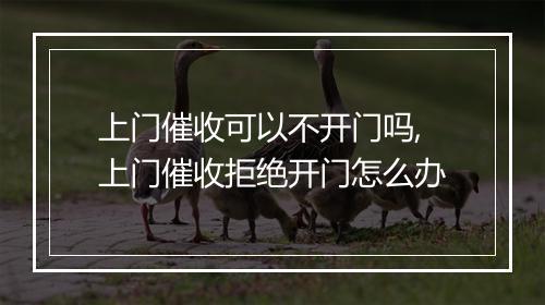 上门催收可以不开门吗,上门催收拒绝开门怎么办