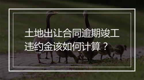 土地出让合同逾期竣工违约金该如何计算？