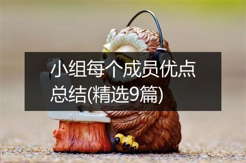 小组每个成员优点总结(精选9篇)