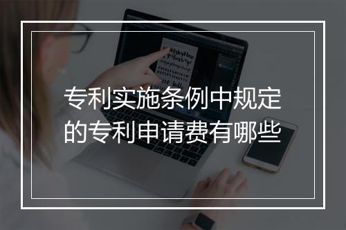 专利实施条例中规定的专利申请费有哪些
