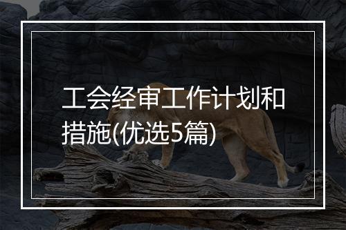 工会经审工作计划和措施(优选5篇)
