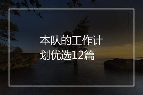本队的工作计划优选12篇