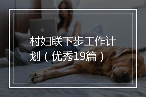 村妇联下步工作计划（优秀19篇）