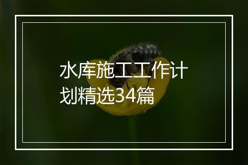 水库施工工作计划精选34篇