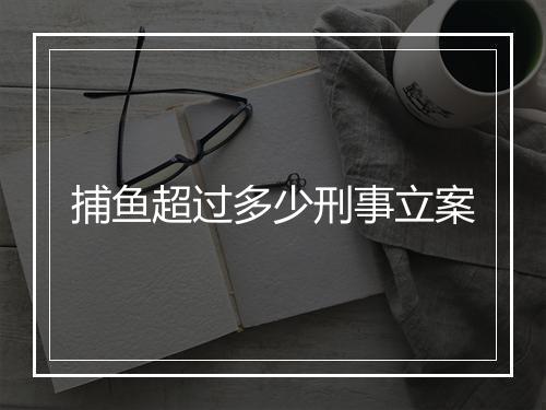 捕鱼超过多少刑事立案
