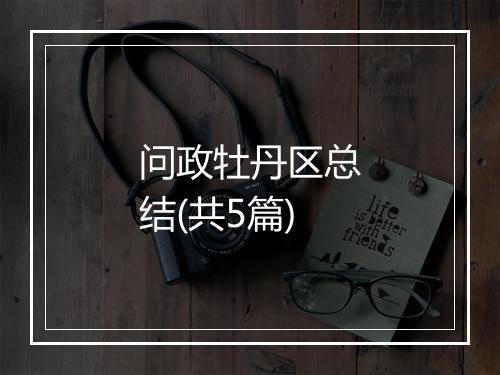 问政牡丹区总结(共5篇)