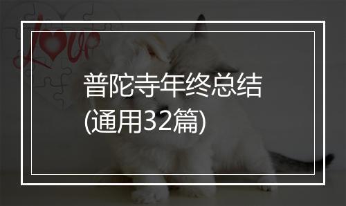 普陀寺年终总结(通用32篇)