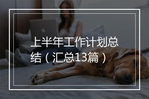 上半年工作计划总结（汇总13篇）