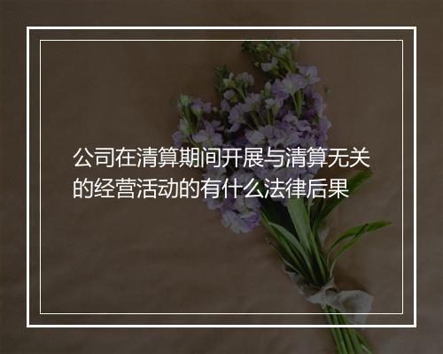 公司在清算期间开展与清算无关的经营活动的有什么法律后果