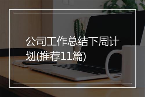 公司工作总结下周计划(推荐11篇)