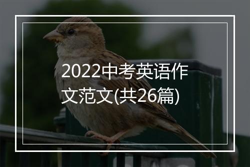2022中考英语作文范文(共26篇)