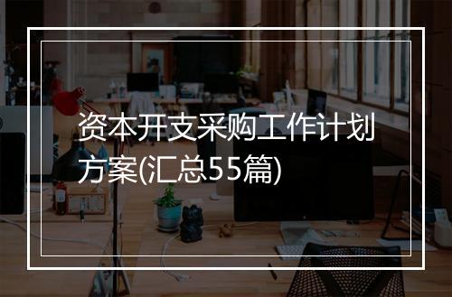 资本开支采购工作计划方案(汇总55篇)