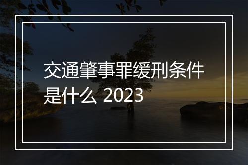 交通肇事罪缓刑条件是什么 2023