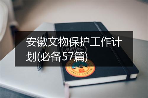 安徽文物保护工作计划(必备57篇)