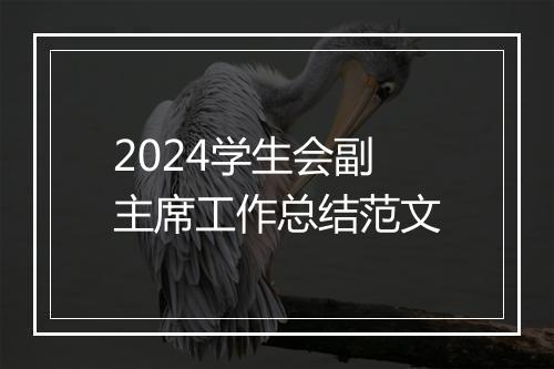 2024学生会副主席工作总结范文