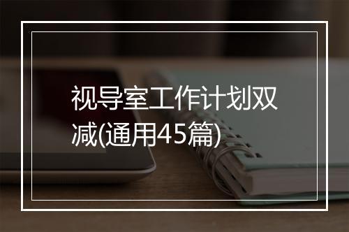 视导室工作计划双减(通用45篇)