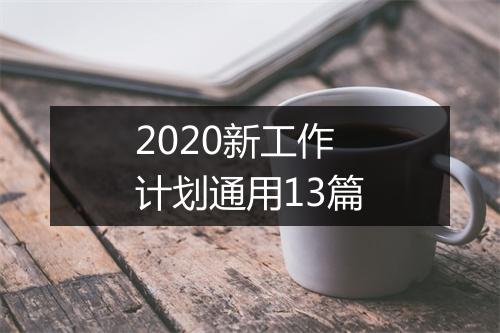 2020新工作计划通用13篇