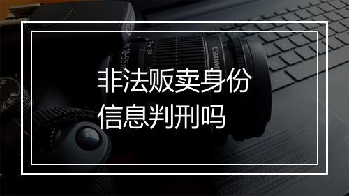 非法贩卖身份信息判刑吗