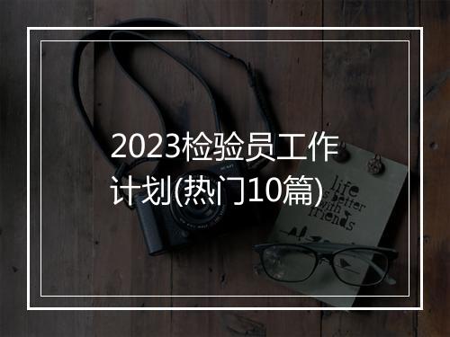 2023检验员工作计划(热门10篇)