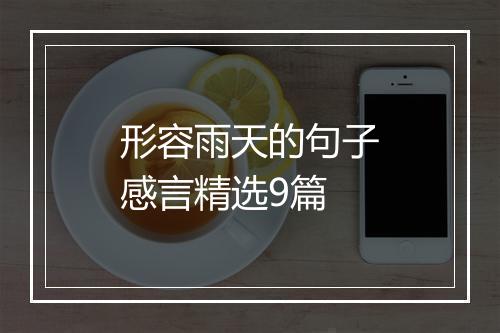 形容雨天的句子感言精选9篇
