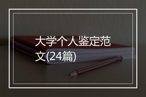 大学个人鉴定范文(24篇)