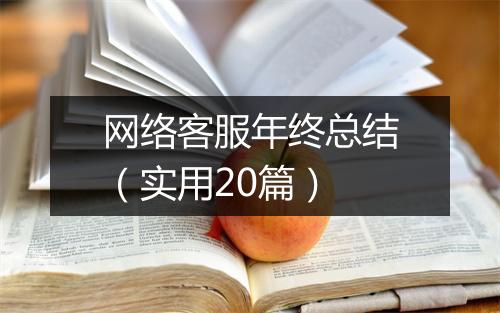 网络客服年终总结（实用20篇）