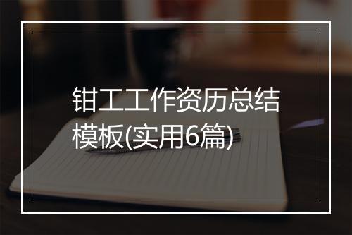 钳工工作资历总结模板(实用6篇)