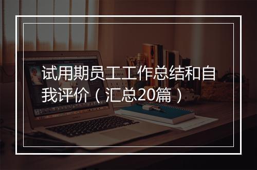 试用期员工工作总结和自我评价（汇总20篇）