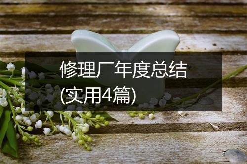 修理厂年度总结(实用4篇)