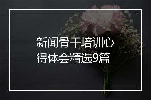 新闻骨干培训心得体会精选9篇