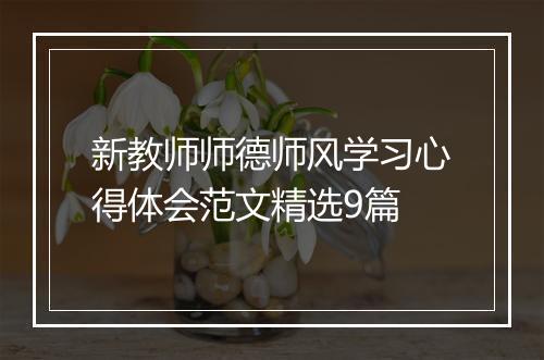 新教师师德师风学习心得体会范文精选9篇