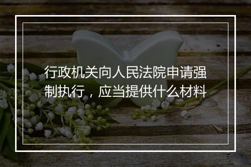行政机关向人民法院申请强制执行，应当提供什么材料