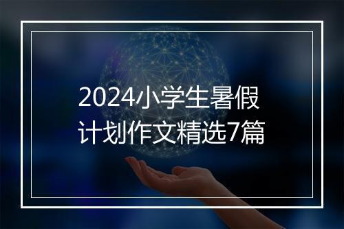2024小学生暑假计划作文精选7篇