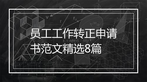 员工工作转正申请书范文精选8篇