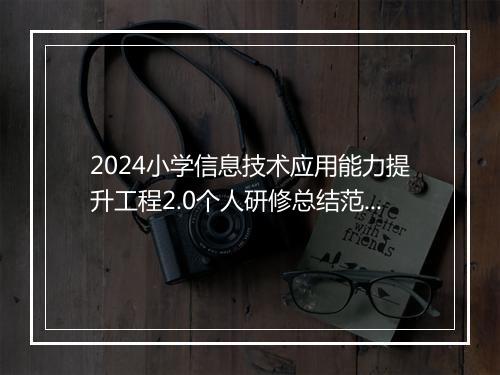 2024小学信息技术应用能力提升工程2.0个人研修总结范文精选8篇