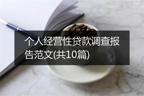 个人经营性贷款调查报告范文(共10篇)