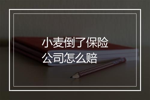 小麦倒了保险公司怎么赔