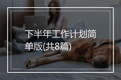下半年工作计划简单版(共8篇)